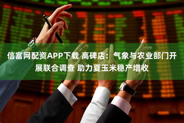 信富网配资APP下载 高碑店：气象与农业部门开展联合调查 助力夏玉米稳产增收